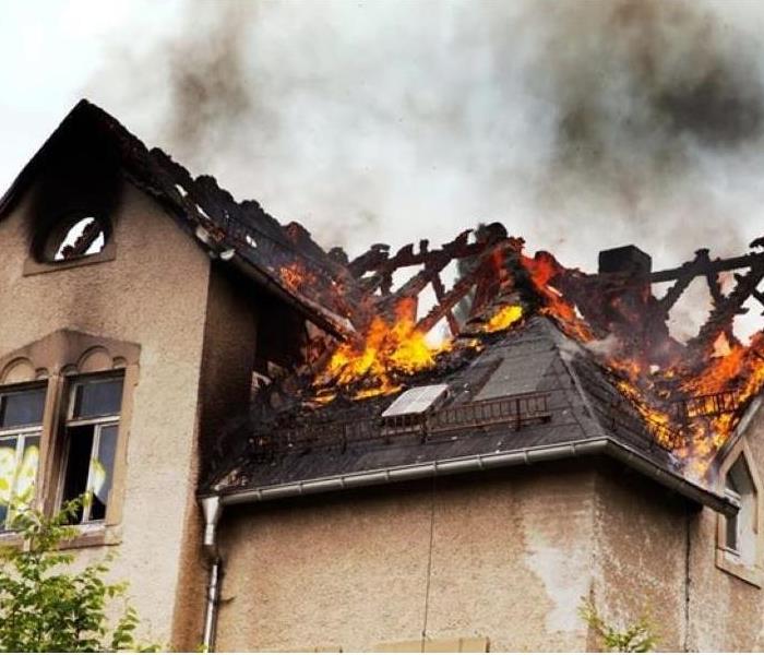 House roof burnt off